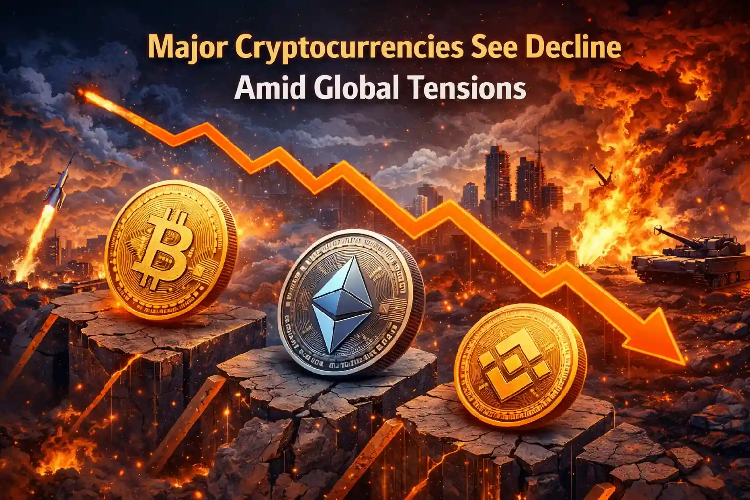 Major Cryptocurrencies See Decline Amid Global Tensions