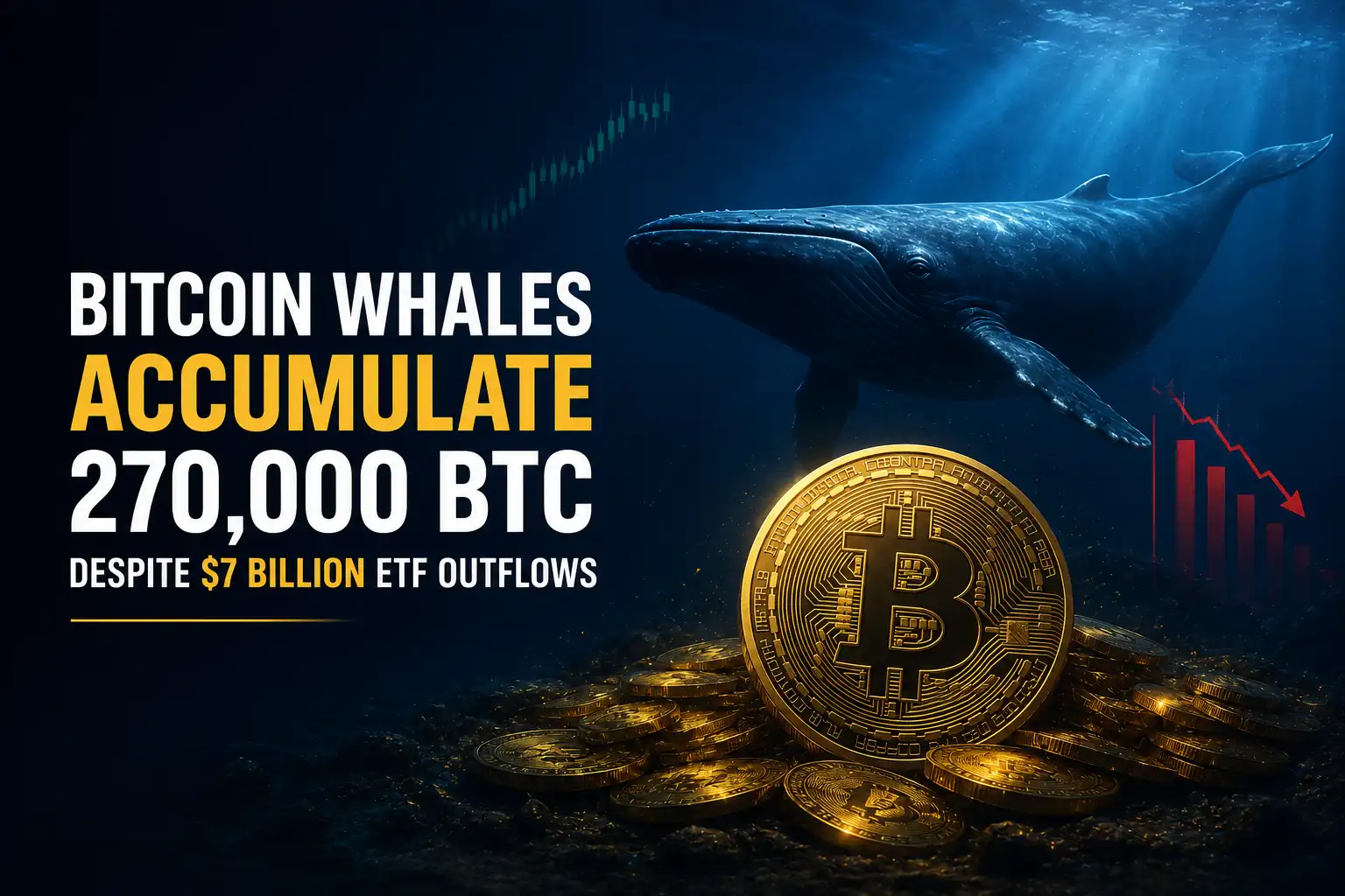 Bitcoin Whales Accumulate 270,000 BTC Despite $7 Billion ETF Outflows