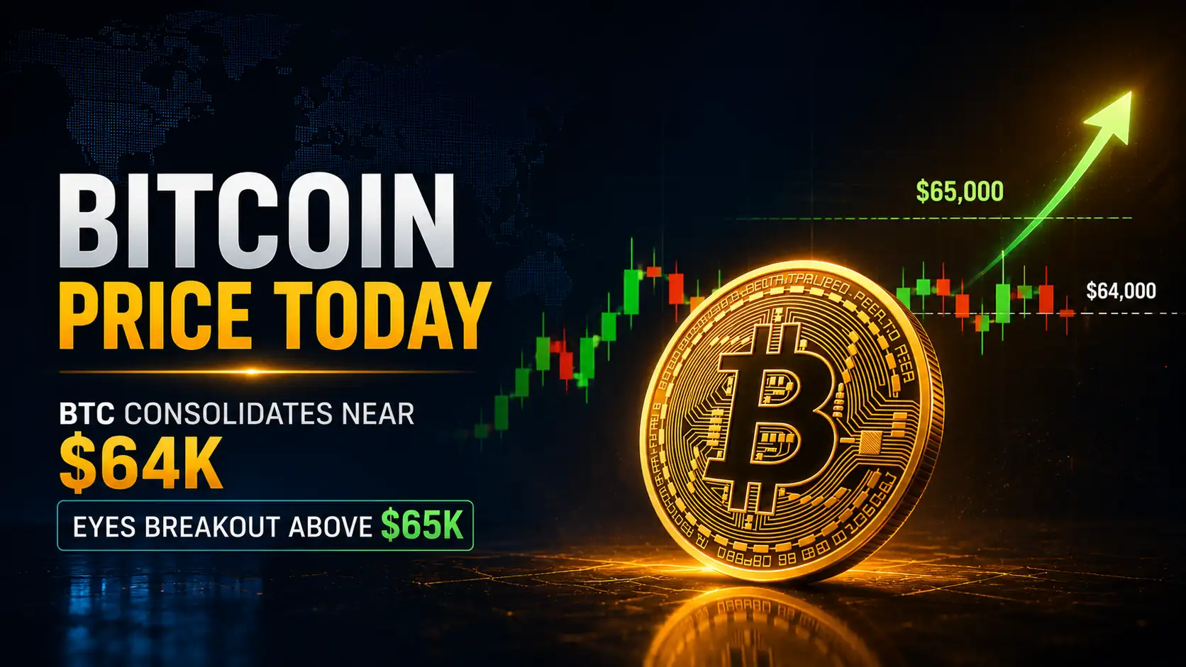 Bitcoin Price Today: BTC Consolidates Near $64K, Eyes Breakout Above $65K