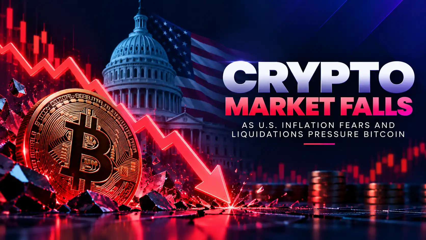 Crypto Market Falls as U.S. Inflation Fears and Liquidations Pressure Bitcoin