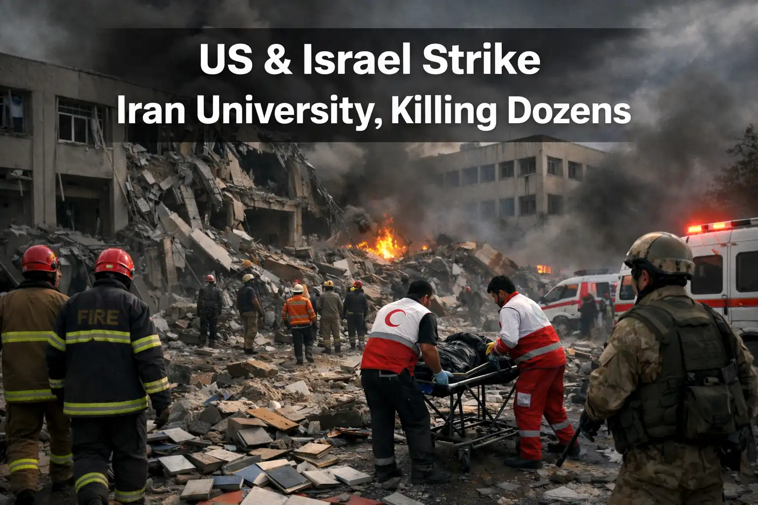 US & Israel Strike Iran University, Killing Dozens
